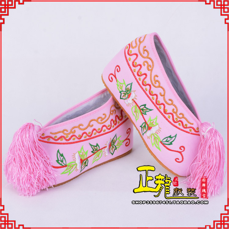 东乡花旦鞋女绣花彩鞋 舒适款草花内高彩鞋