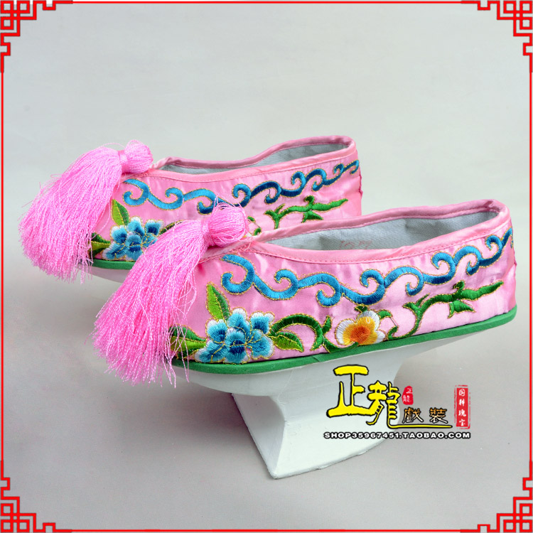 东乡京越剧戏鞋花盆底清朝皇后贵妃宫女花盆底 旗鞋
