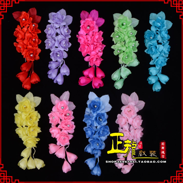 东乡鬓花头饰小花头花 真丝绢花