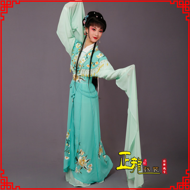 东乡青衣水袖戏服演出服 云肩花旦衣